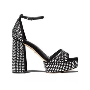Nib Sam Edelman Nellie Glitz Platform Black Sandals